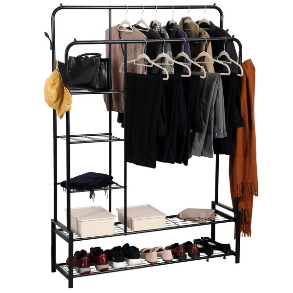 Clothing rack with shoe on sale rack